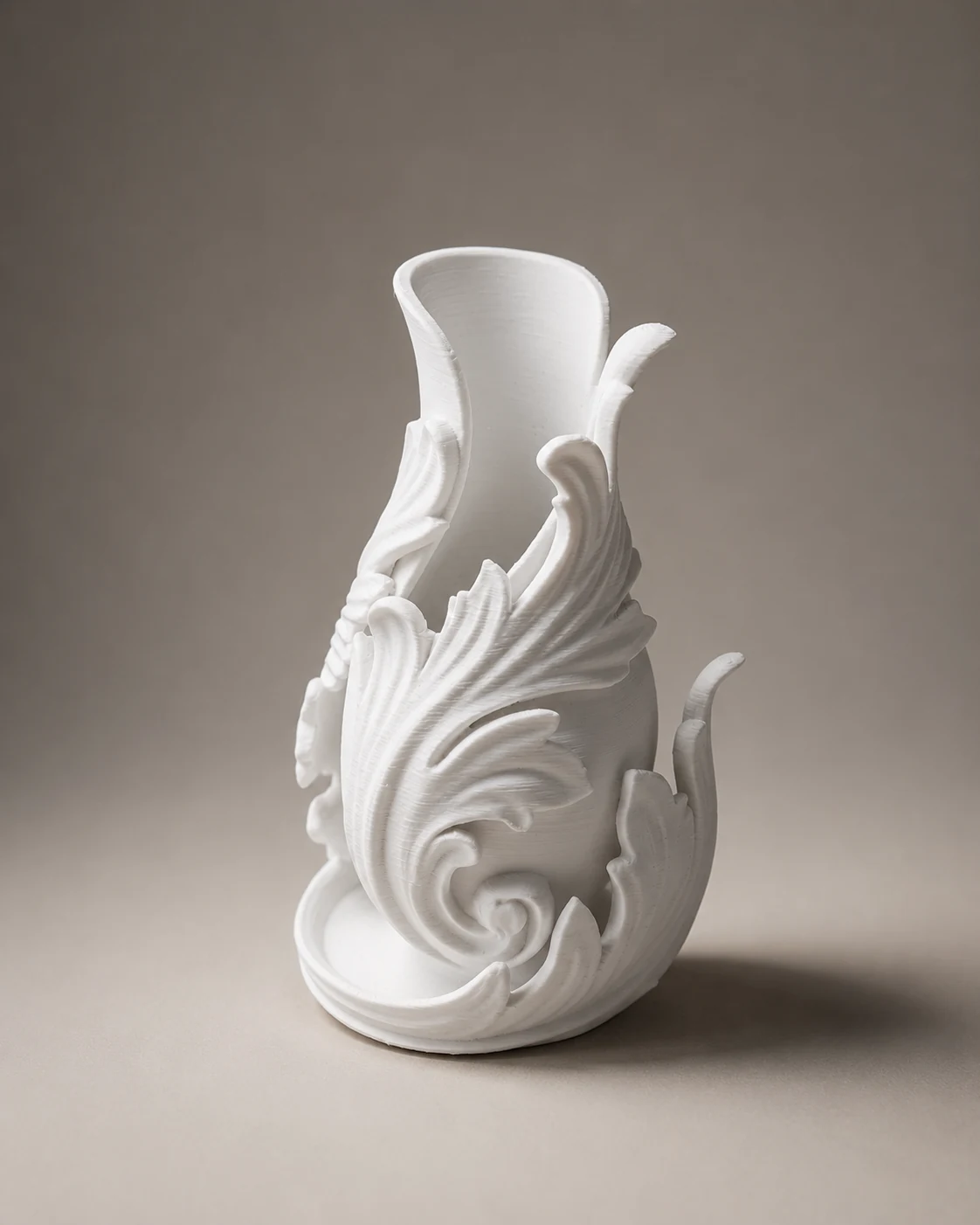 Vaso ornamental produzido em impressão 3D